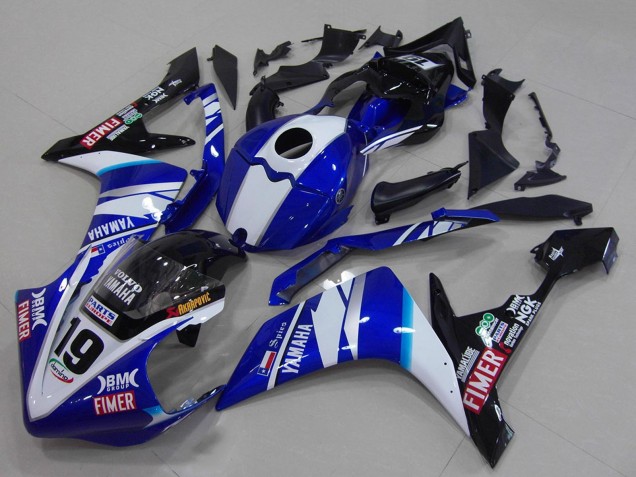 Carena Moto Yamaha YZF R1 2007-2008 - Bianco Blu Nero Volvo Fimer