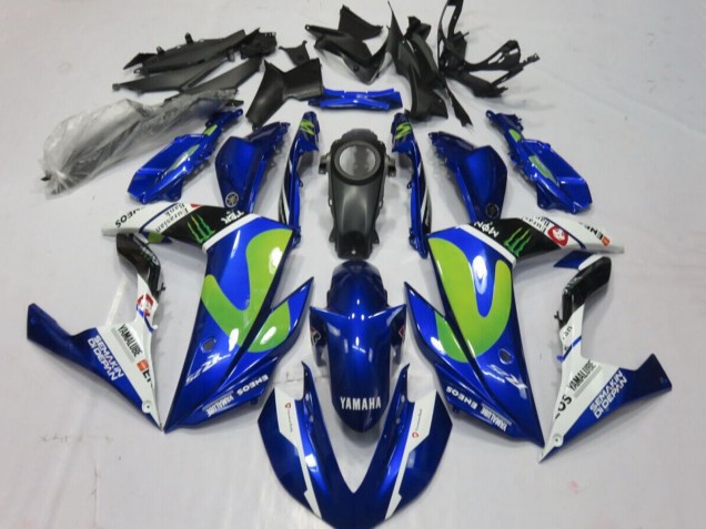 Carena Moto Yamaha YZF R3/R25 2015-2018 - Blu Bianco Nero Verde Mostro