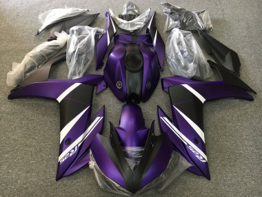 Carena Moto Yamaha YZF R3/R25 2015-2018 - Bianco Viola Nero Opaco Fabbrica