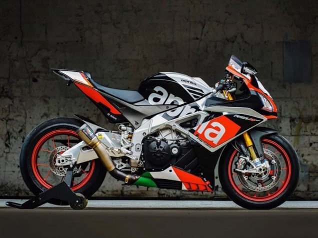 Carena Moto Aprilia RSV4 1000 2009-2015 - Nero Opaco Argento Rosso Verde