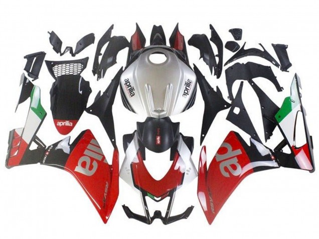 Carena Moto Aprilia RSV4 1000 2009-2015 - Rosso Argento Nero Verde