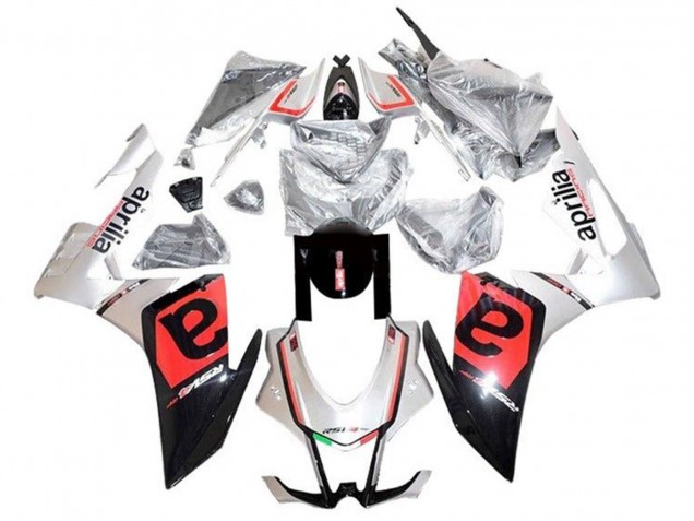 Carena Moto Aprilia RSV4 1000 2009-2015 - Argento Nero Rosso