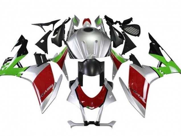 Carena Moto Aprilia RSV4 1000 2009-2015 - Argento Nero Rosso Verde