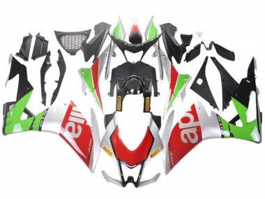 Carena Moto Aprilia RSV4 1000 2009-2015 - Argento Rosso Verde Fabbrica