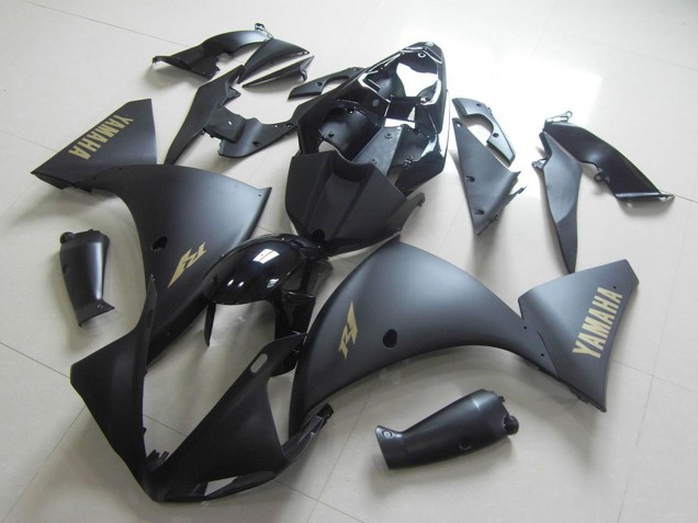 Carena Moto Yamaha YZF R1 2009-2011 - Nero Lucido Nero Opaco Oro Decals