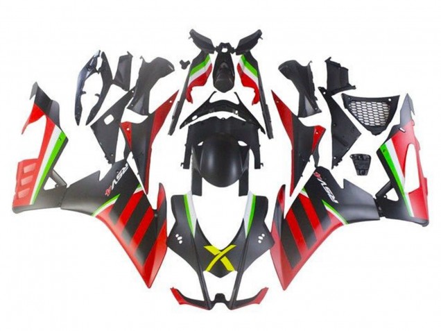 Carena Moto Aprilia RSV4 1000 2016-2020 - Nero Opaco Rosso Verde Banda