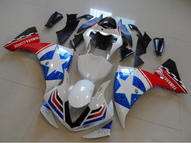 Carena Moto Yamaha YZF R1 2009-2011 - Bianco Blu Rosso Nero Ducati Stella Stile