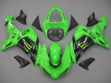 Carena Moto Kawasaki ZX10R 2006-2007 - Verde Nero Lucido Mostro Dunlop Fabbrica