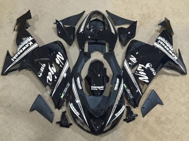 Carena Moto Kawasaki ZX10R 2006-2007 - Nero Lucido Bianco Banda Elf