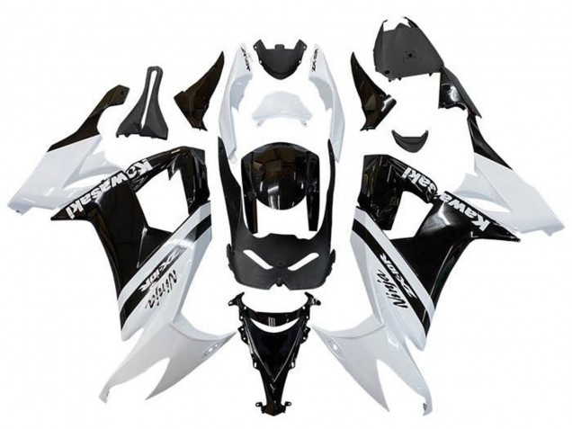 Carena Moto Kawasaki ZX10R 2008-2010 - Bianco Nero Lucido Banda
