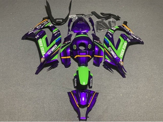 Carena Moto Kawasaki ZX10R 2016-2020 - Viola Verde Trick Star Kobelco
