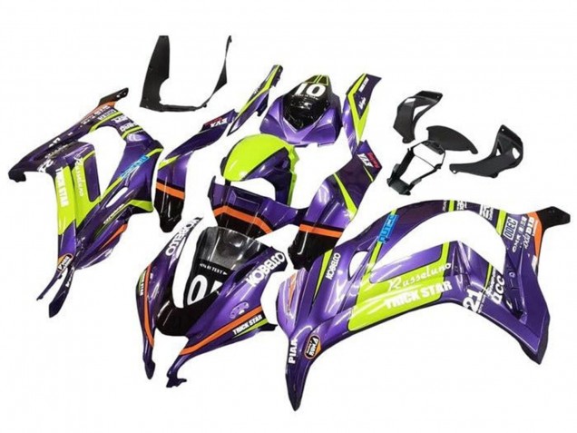 Carena Moto Kawasaki ZX10R 2016-2020 - Viola Giallo Trick Star Kobelco