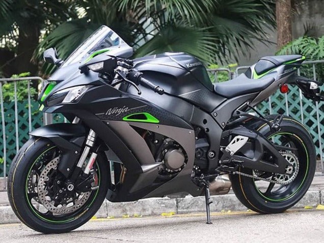 Carena Moto Kawasaki ZX10R 2016-2020 - Nero Opaco Verde Argento