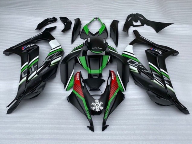 Carena Moto Kawasaki ZX10R 2016-2020 - Nero Opaco Verde Rosso Bianco Nevicare