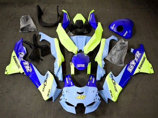 Carena Moto Kawasaki ZX10R 2021-2025 - Blu Giallo GYTR 46