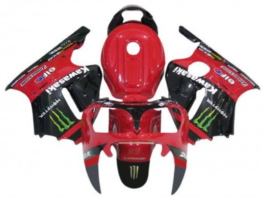 Carena Moto Kawasaki ZX12R 2002-2006 - Rosso Nero Verde Elf Mostro Fabbrica