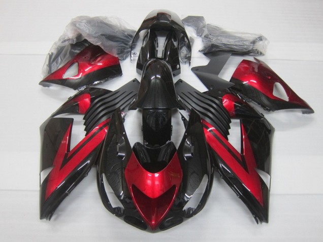 Carena Moto Kawasaki ZX14R ZZR1400 2006-2011 - Caramella Rosso Nero Lucido