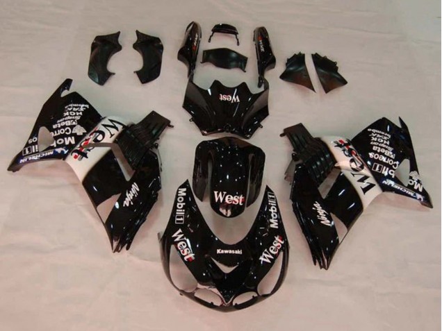 Carena Moto Kawasaki ZX14R ZZR1400 2006-2011 - Nero Lucido Bianco West