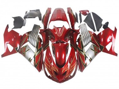 Carena Moto Kawasaki ZX14R ZZR1400 2006-2011 - Rosso Argento Nero Oro Fabbrica