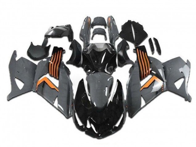 Carena Moto Kawasaki ZX14R ZZR1400 2006-2011 - Grigio Arancia Nero