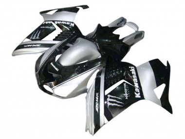Carena Moto Kawasaki ZX14R ZZR1400 2006-2011 - Argento Nero Mostro Fabbrica
