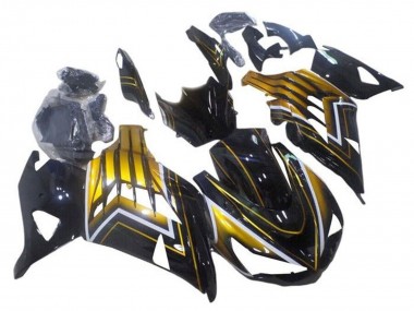 Carena Moto Kawasaki ZX14R ZZR1400 2012-2024 - Nero Lucido Oro Banda Fabbrica