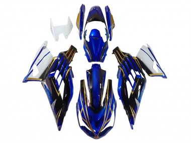 Carena Moto Kawasaki ZX14R ZZR1400 2012-2024 - Bianco Oro Blu Nero Banda Fabbrica