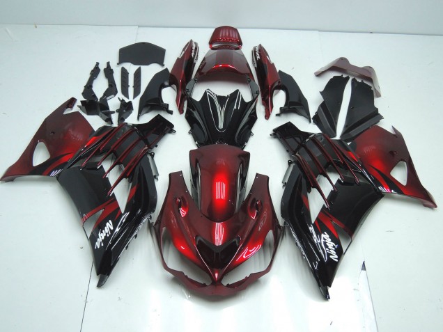 Carena Moto Kawasaki ZX14R ZZR1400 2012-2024 - Rosso Nero Lucido Bianco Ninja