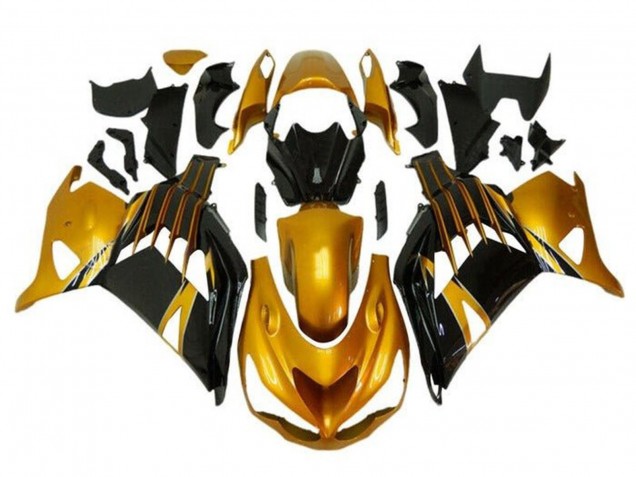 Carena Moto Kawasaki ZX14R ZZR1400 2012-2024 - Oro Nero Lucido