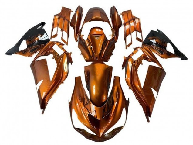 Carena Moto Kawasaki ZX14R ZZR1400 2012-2024 - Rust Arancia Fiamma