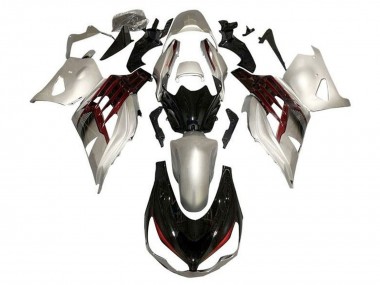 Carena Moto Kawasaki ZX14R ZZR1400 2012-2024 - Argento Nero Lucido Rosso Fabbrica