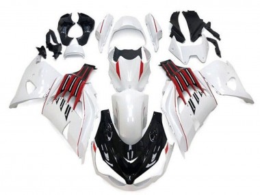 Carena Moto Kawasaki ZX14R ZZR1400 2012-2024 - Bianco Nero Rosso Banda Fabbrica