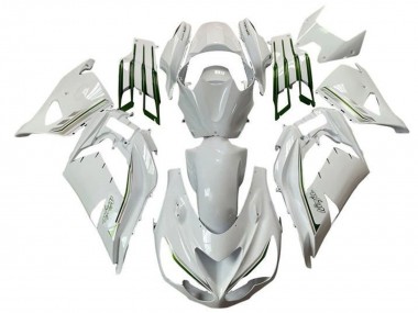 Carena Moto Kawasaki ZX14R ZZR1400 2012-2024 - Bianco Verde Argento Banda Fabbrica