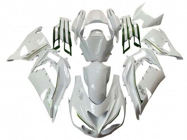 Carena Moto Kawasaki ZX14R ZZR1400 2012-2024 - Bianco Verde Argento Banda
