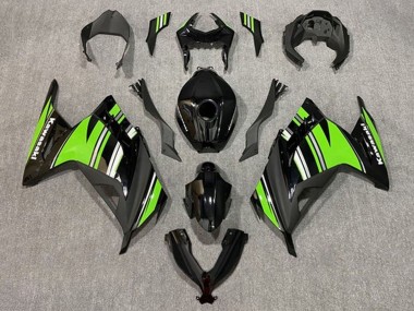 Carena Moto Kawasaki EX300 2013-2024 - Nero Lucido Verde Bianco Banda Fabbrica