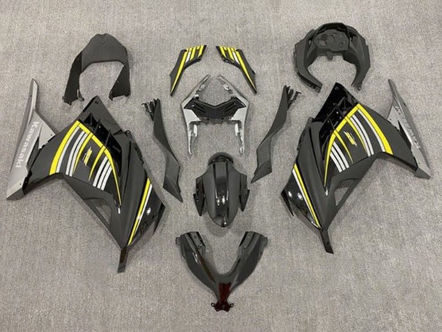Carene Moto Kawasaki EX300 2013-2017 - Giallo Argento Nero Lucido Nero Opaco
