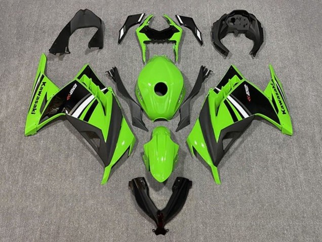 Carena Moto Kawasaki EX300 2013-2024 - Verde Bianco Nero Banda