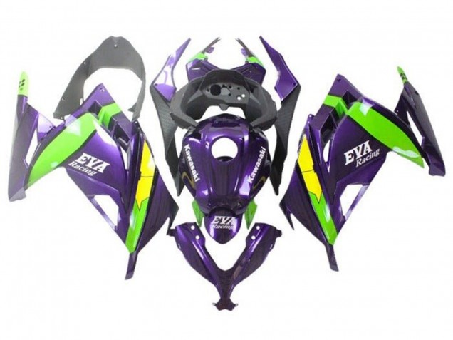 Carena Moto Kawasaki EX300 2013-2024 - Viola Verde Giallo Eva Corsa