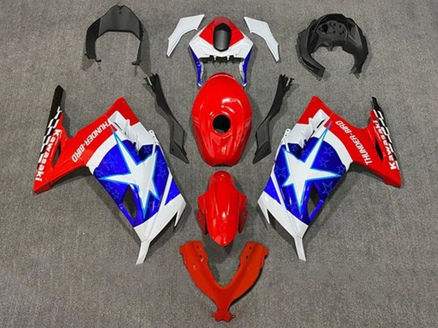 Carena Moto Kawasaki EX300 2013-2024 - Bianco Rosso Blu Stella Captain America