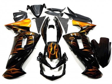 Carena Moto Kawasaki Ninja 650 EX650 2006-2008 - Nero Lucido Oro Fiamma Fabbrica