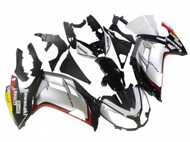 Carena Moto Kawasaki Ninja ER6F 2012-2014 - Argento Nero Rosso Giallo