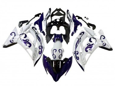 Carena Moto Kawasaki Ninja 650 EX650 2017-2019 - Bianco Blu Scuro Nero Fabbrica