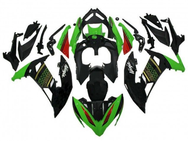 Carena Moto Kawasaki Ninja 650 EX650 2020-2024 - Verde Nero Rosso Honeycomb