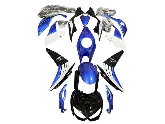 Carena Moto Kawasaki Z1000 2014-2019 - Blu Bianco Nero Lucido