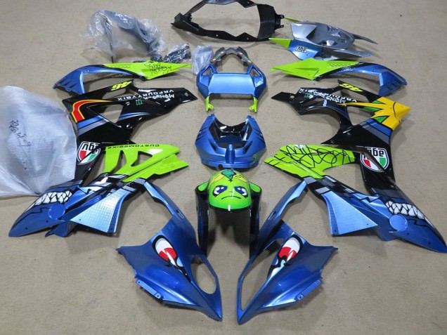 Carena Moto BMW S1000RR 2009-2014 - Blu Verde Nero Squalo