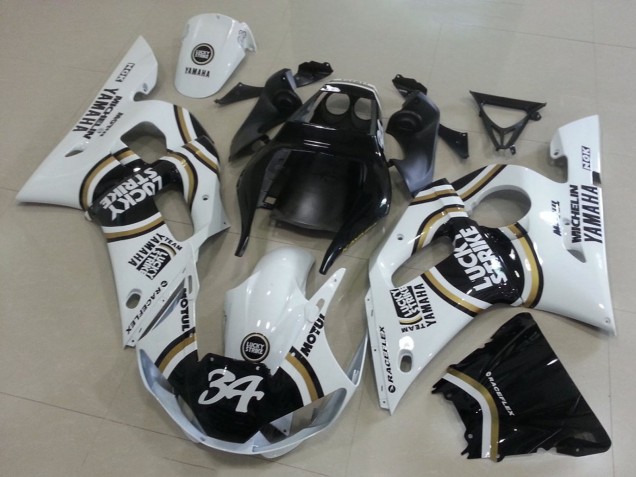 Carena Moto Yamaha YZF R6 1998-2002 - Bianco Nero Motul Lucky Strike 34