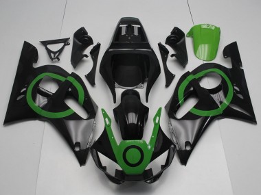 Carena Moto Yamaha YZF R6 1998-2002 - Nero Lucido Verde Circle Fabbrica