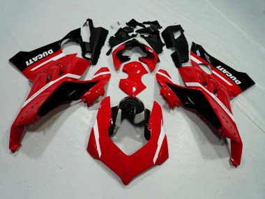 Carena Moto Ducati Panigale V4 V4S 2020-2021 - Rosso Bianco Nero Lucido Banda Fabbrica