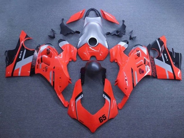 Carena Moto Ducati Panigale V4 V4S 2020-2021 - Argento Rosso Nero Opaco Banda 65