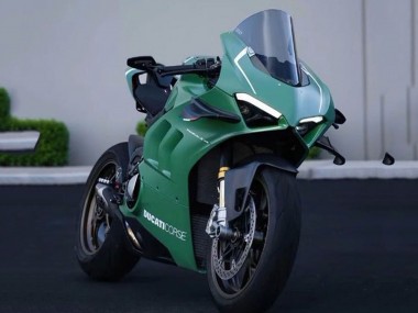 Carena Moto Ducati Panigale V4 V4S 2020-2021 - Verde Opaco Bianco Fabbrica